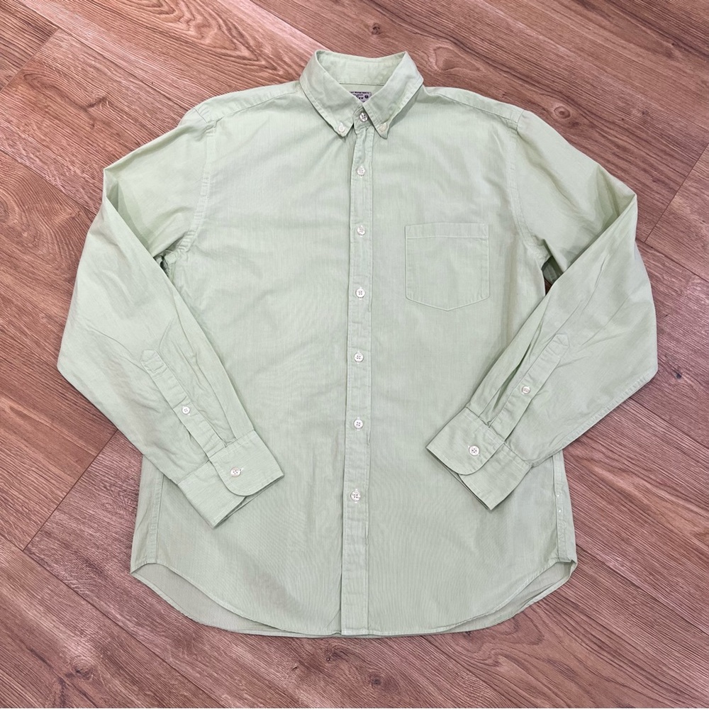 Tailored by J.Crew Mint Green Striped Casual Button-Down Shirt Men’s Medium